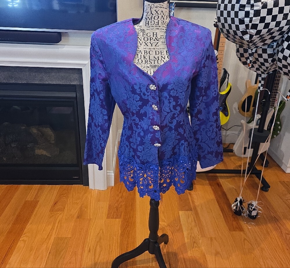 Vintage Metallic Shift Color Blazer